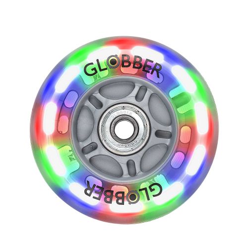 Globber - roue arrière lumineuse 80 mm pour trottinette enfant 3 roues