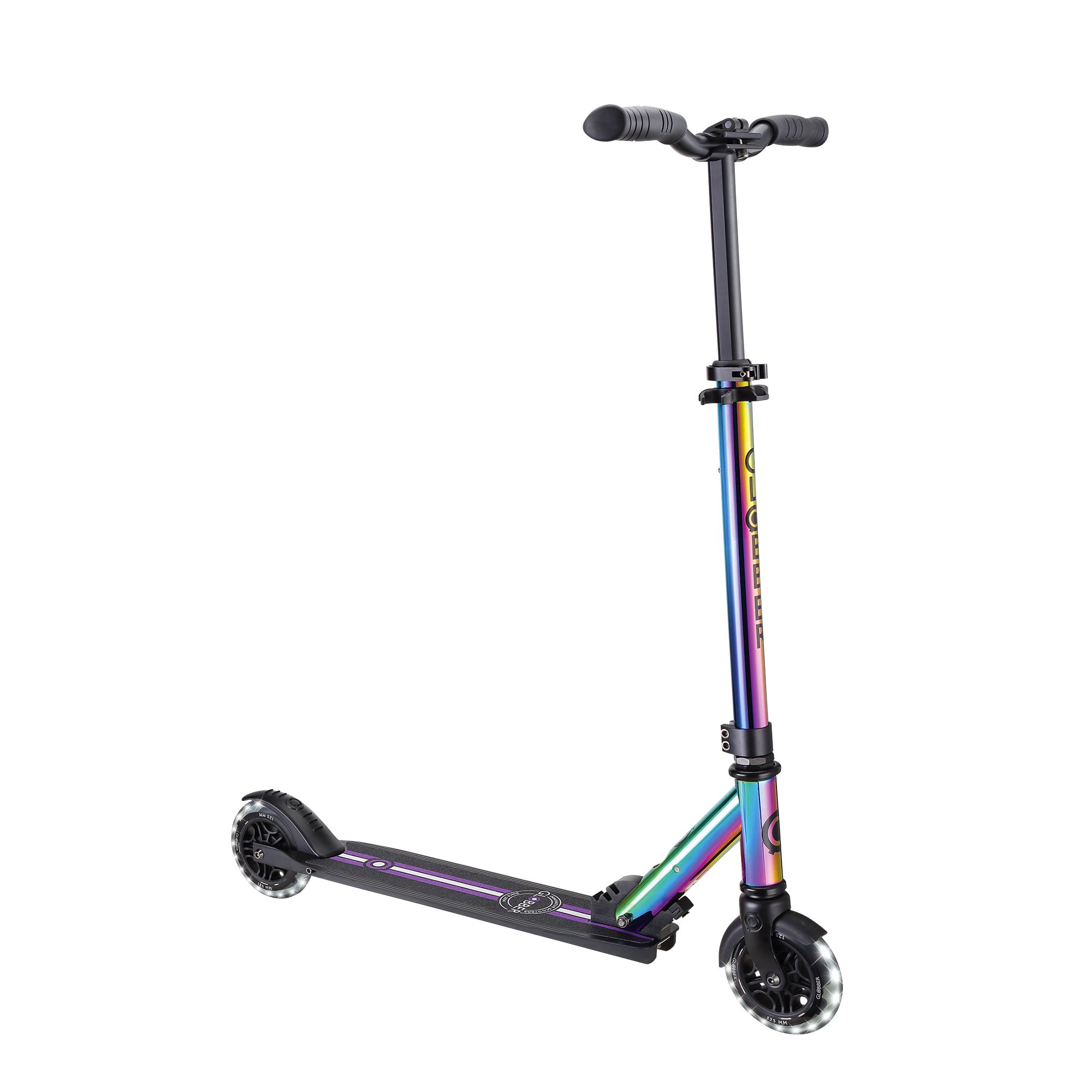GLOBBER Flow Element Trottinette 2 Roues – Aluminium, Pliable, Guidon 4 Positions (80-95 Cm), Roues 125 Mm, Poids Max 100 Kg, Dès 5 Ans